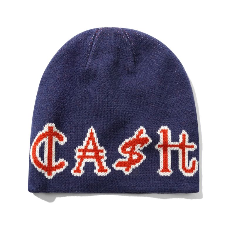 CASH ONLY Currency Skully Beanie Navy