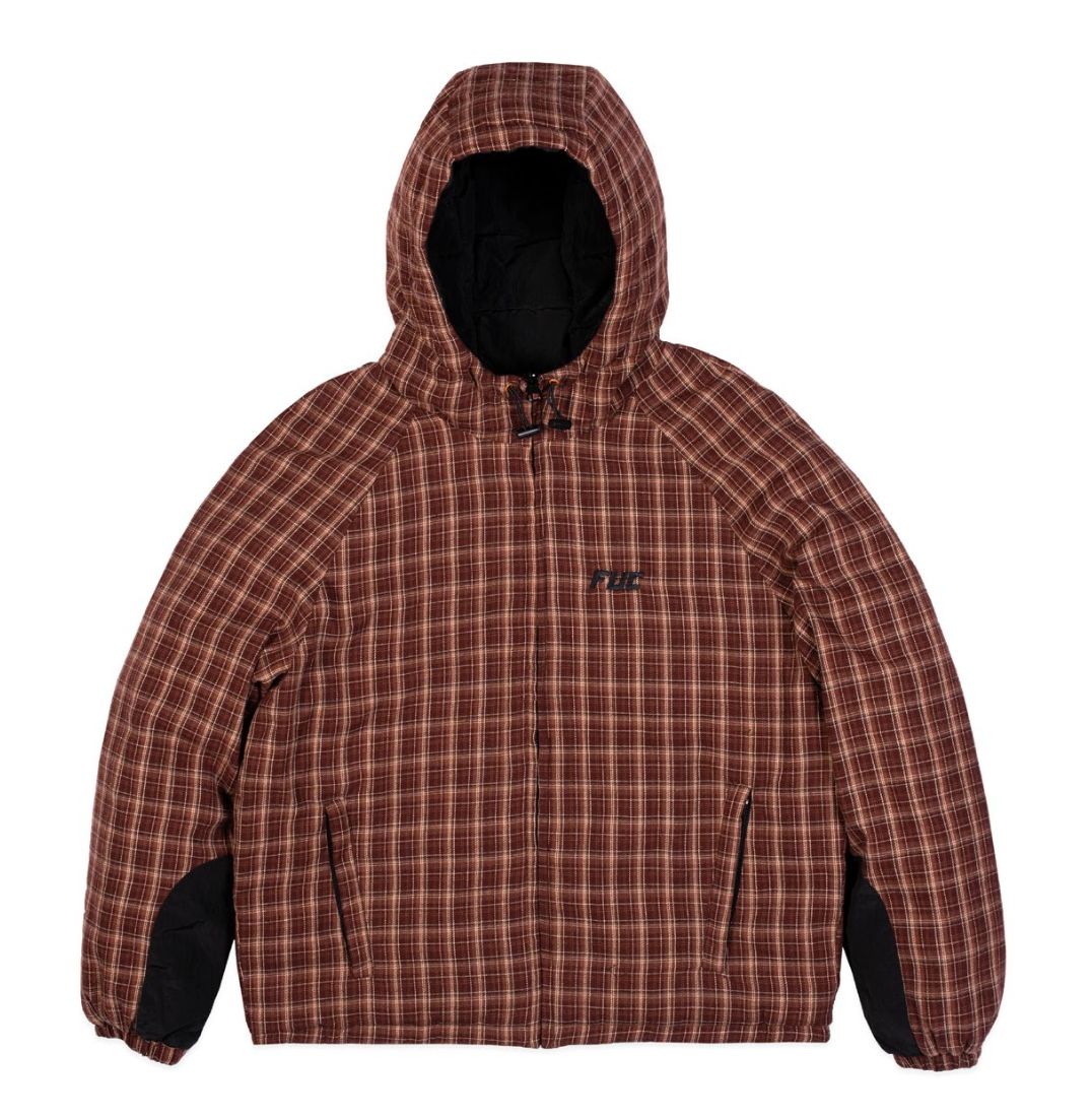 FUC FLANNEL puffer (BROWN) REVERSIBLE
