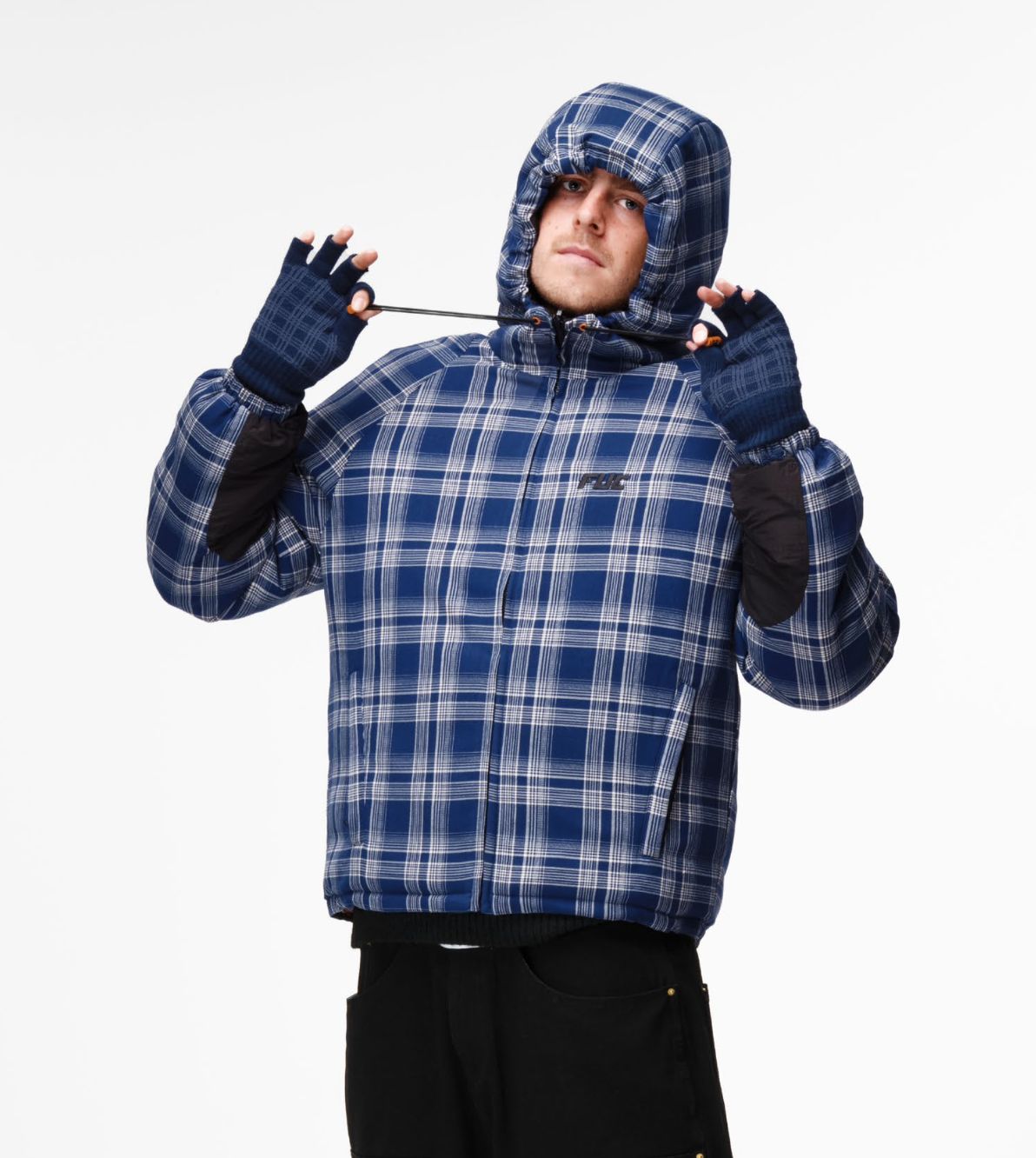FUC FLANNEL puffer (blue) REVERSIBLE
