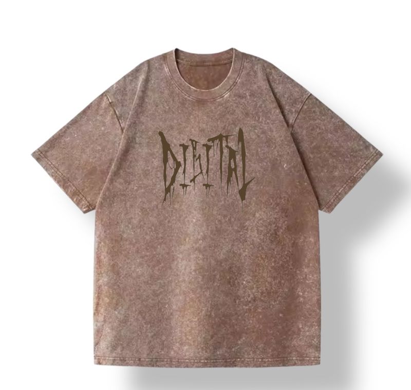 DIGITAL TEE THRON WASHED BROWN