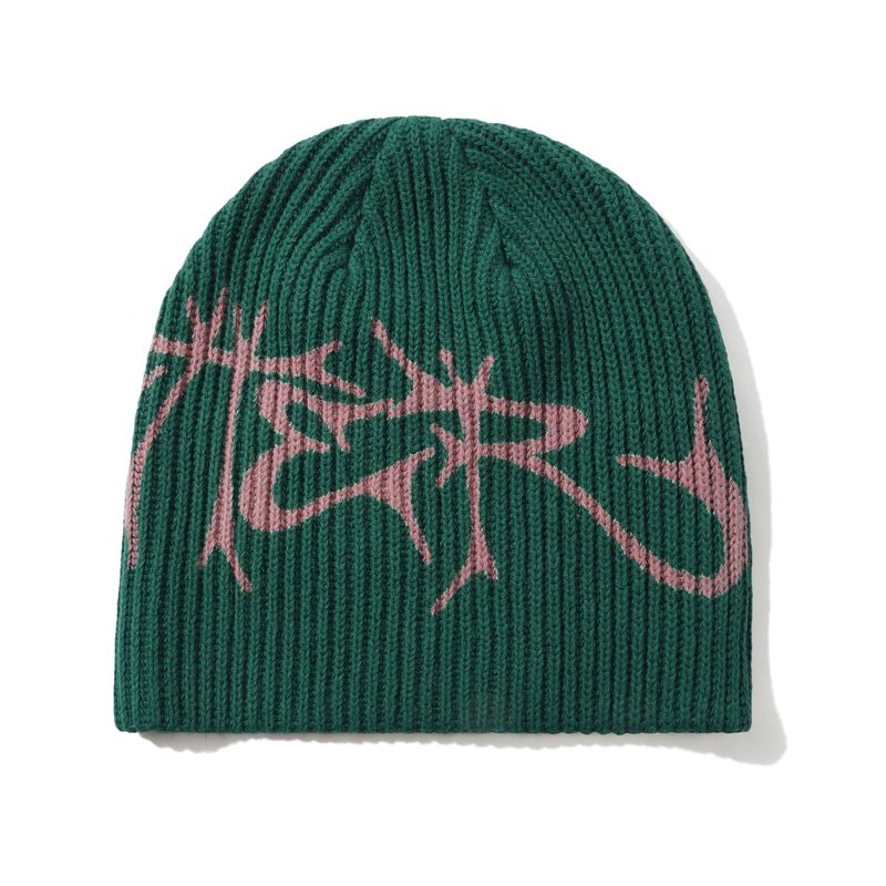 BUTTER Scrawling Skully Beanie, Black
