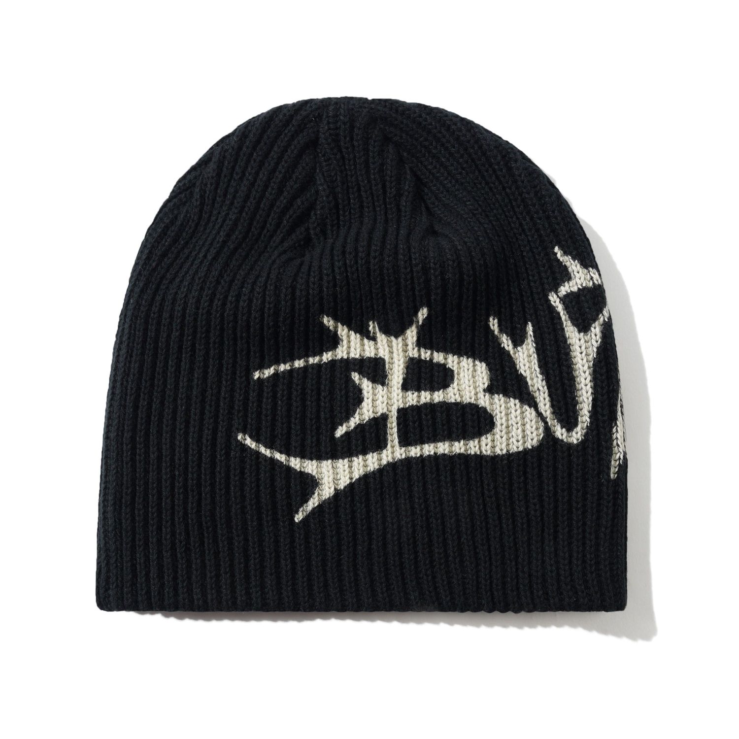 BUTTER Scrawling Skully Beanie, Black