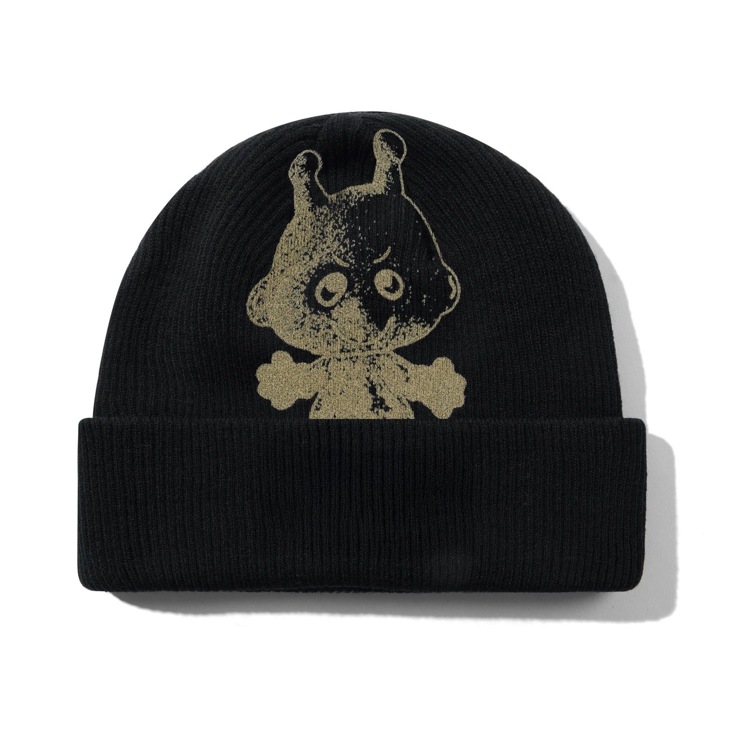 BUTTER Scrawling Skully Beanie, Black