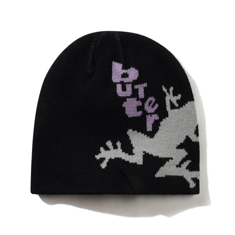 BUTTER Croaker Skully Beanie, Black
