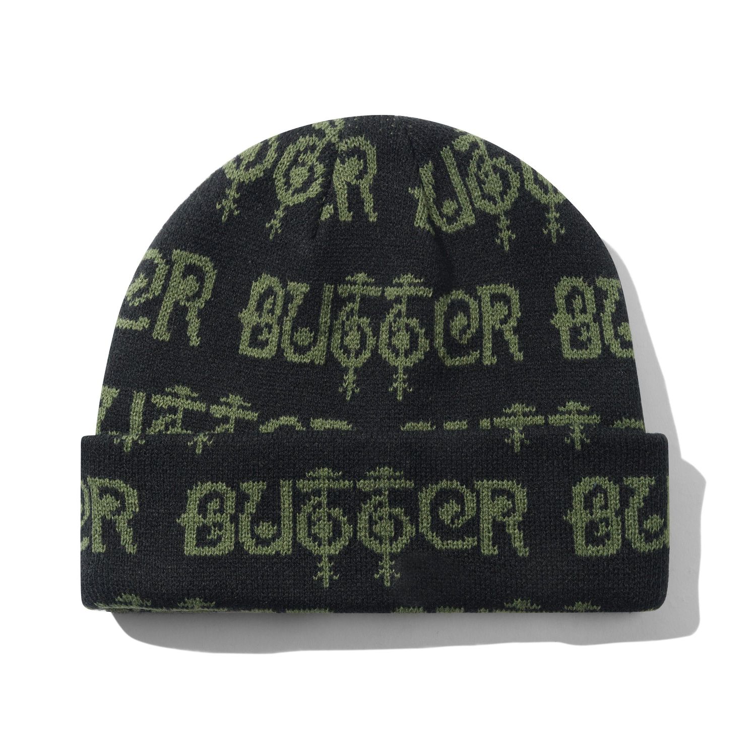 BUTTER Scrawling Skully Beanie, Black