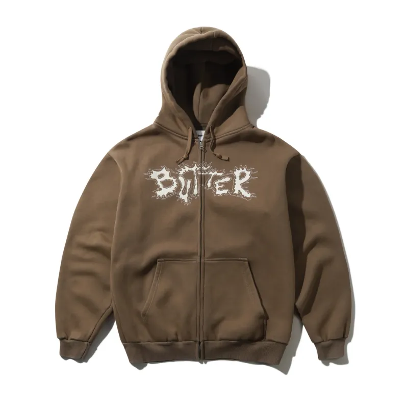 BUTTER Eruption Zip-Thru Hood, Chocolate