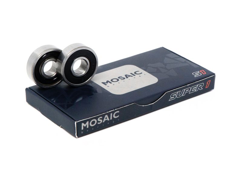 Super 1 Abec 7 Silver Black Mosaic Bearings