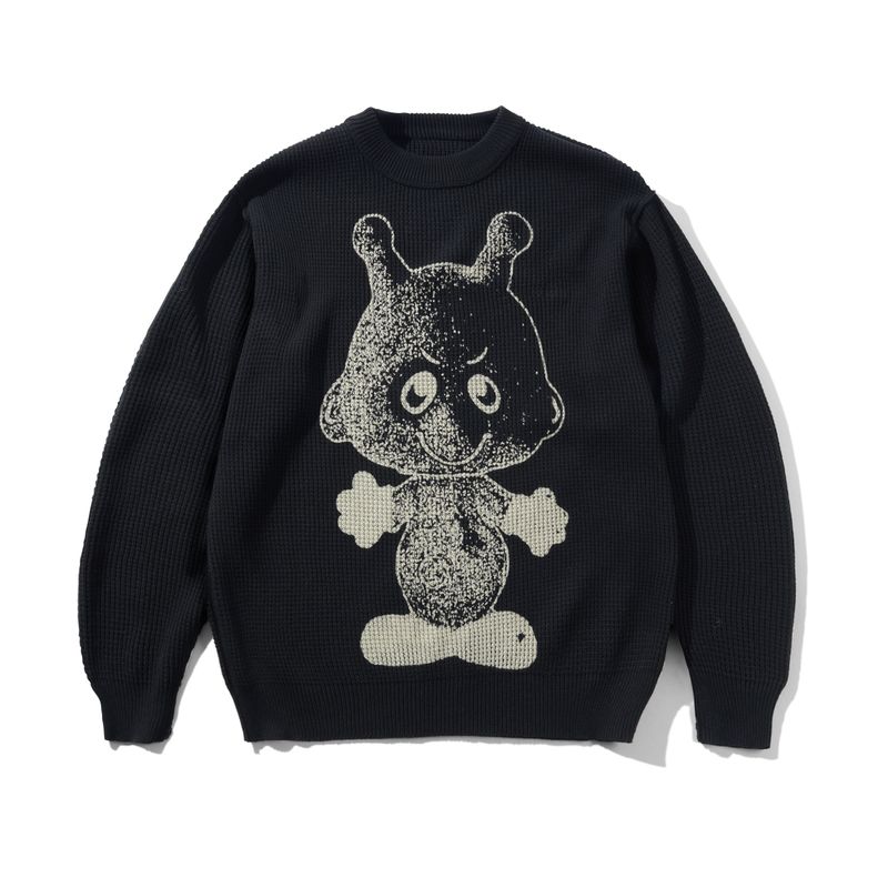 BUTTER Newcomer Reversible Knit Sweater, Black