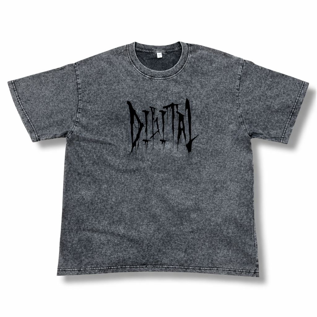 DIGITAL TEE THRON WASHED GREY