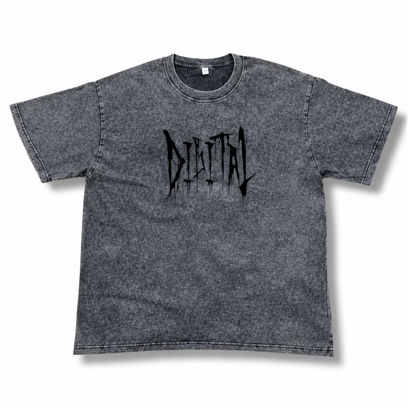 DIGITAL TEE THRON WASHED GREY
