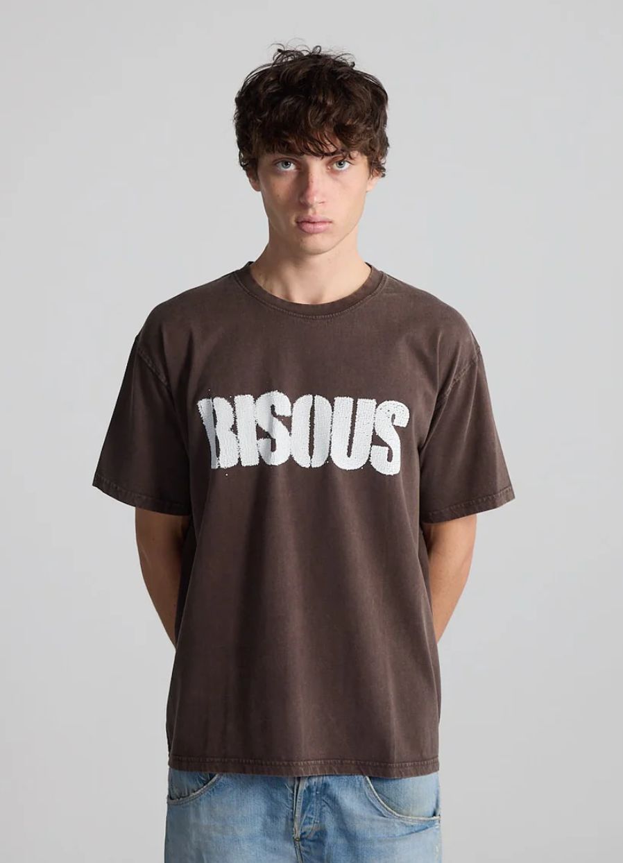 BISOUS T-shirt Pochoir Washed Brown