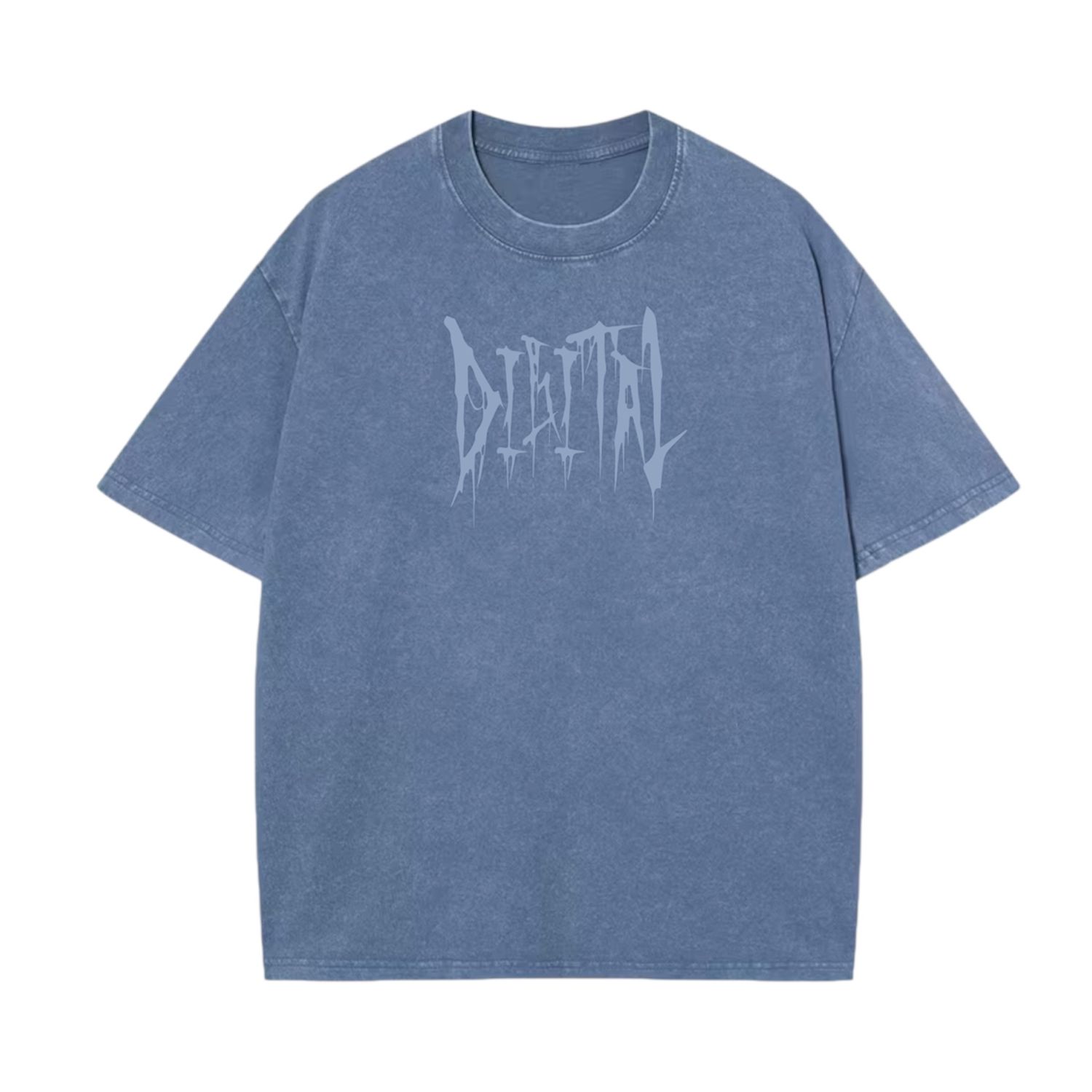 DIGITAL TEE THRONE WASHED BLUE