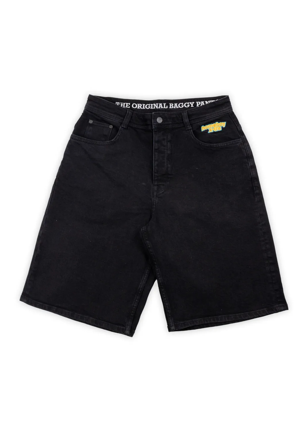 HOME BOY X-TRA MONSTER DENIM SHORTS WASHED BLACK