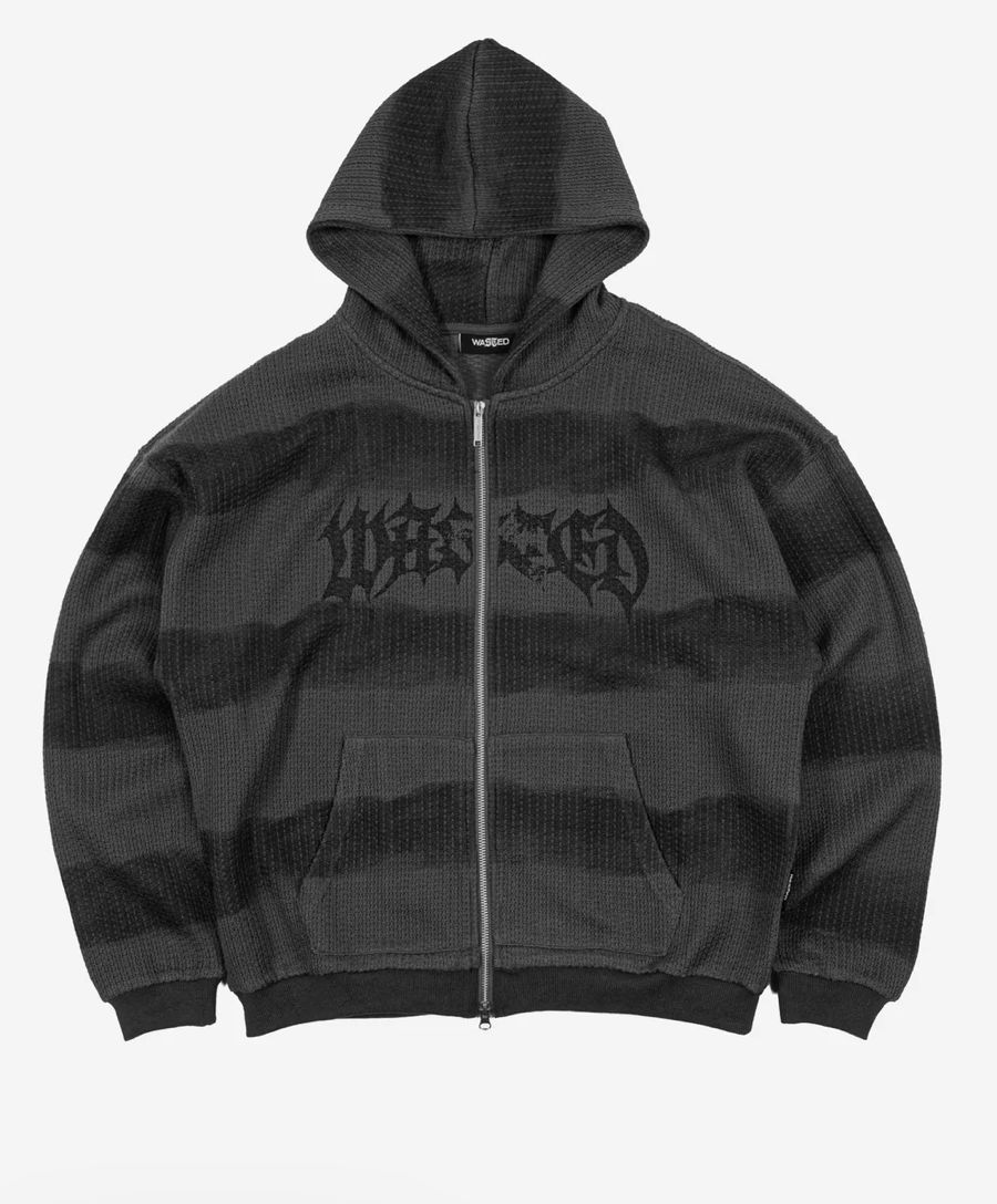WASTED HOODIE ZIP KNIT NEVERMIND