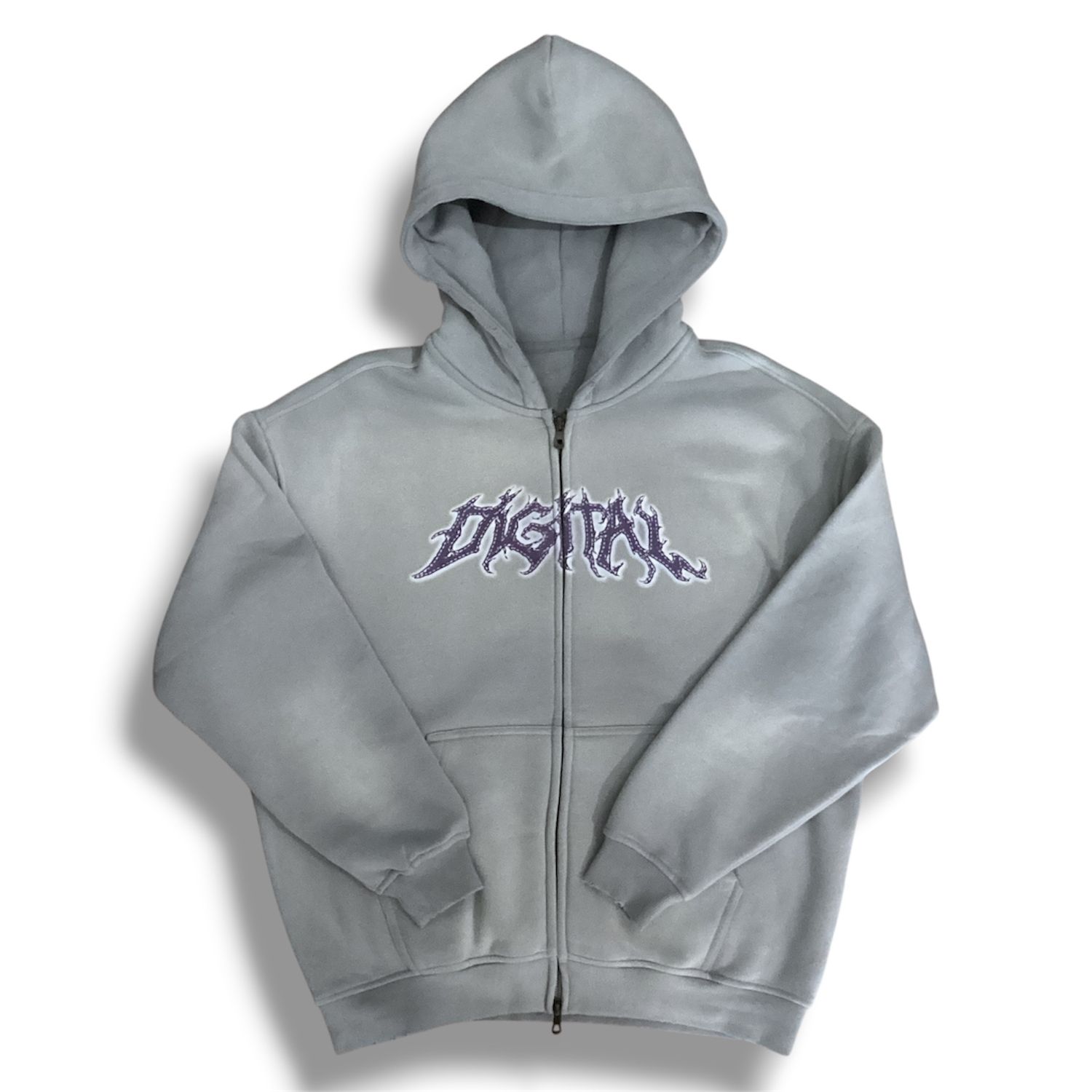 DIGITAL BOXY ZIP WASHED GREY
