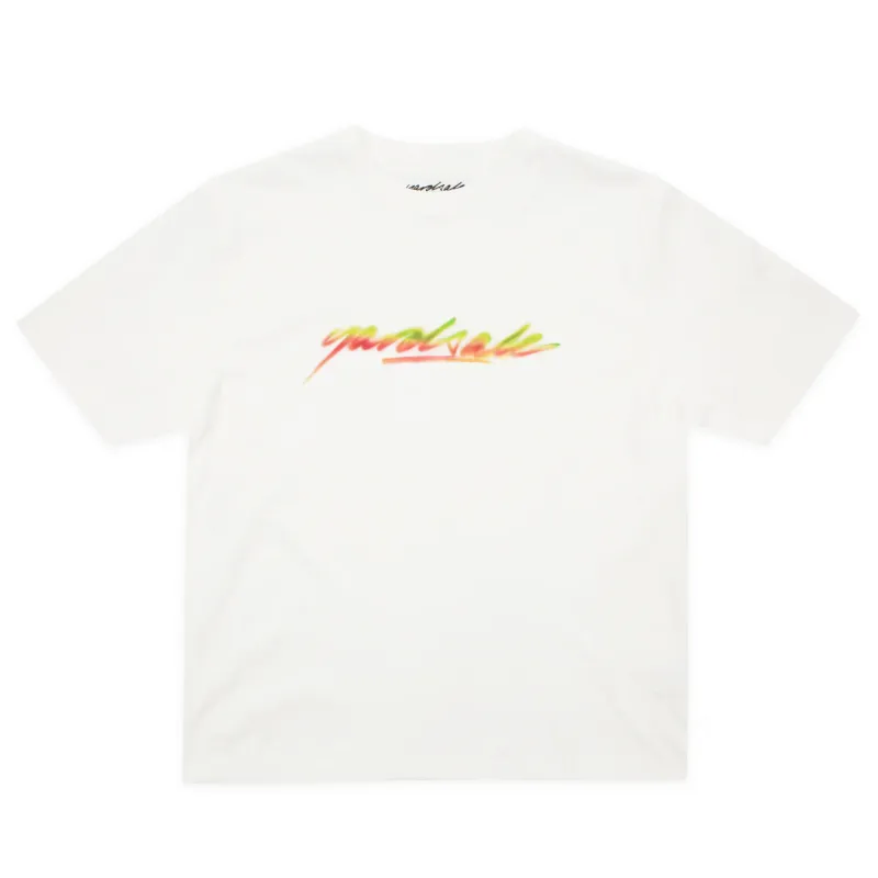 YARDSALE SCRIPT SPRAY T-SHIRT (WHITE)