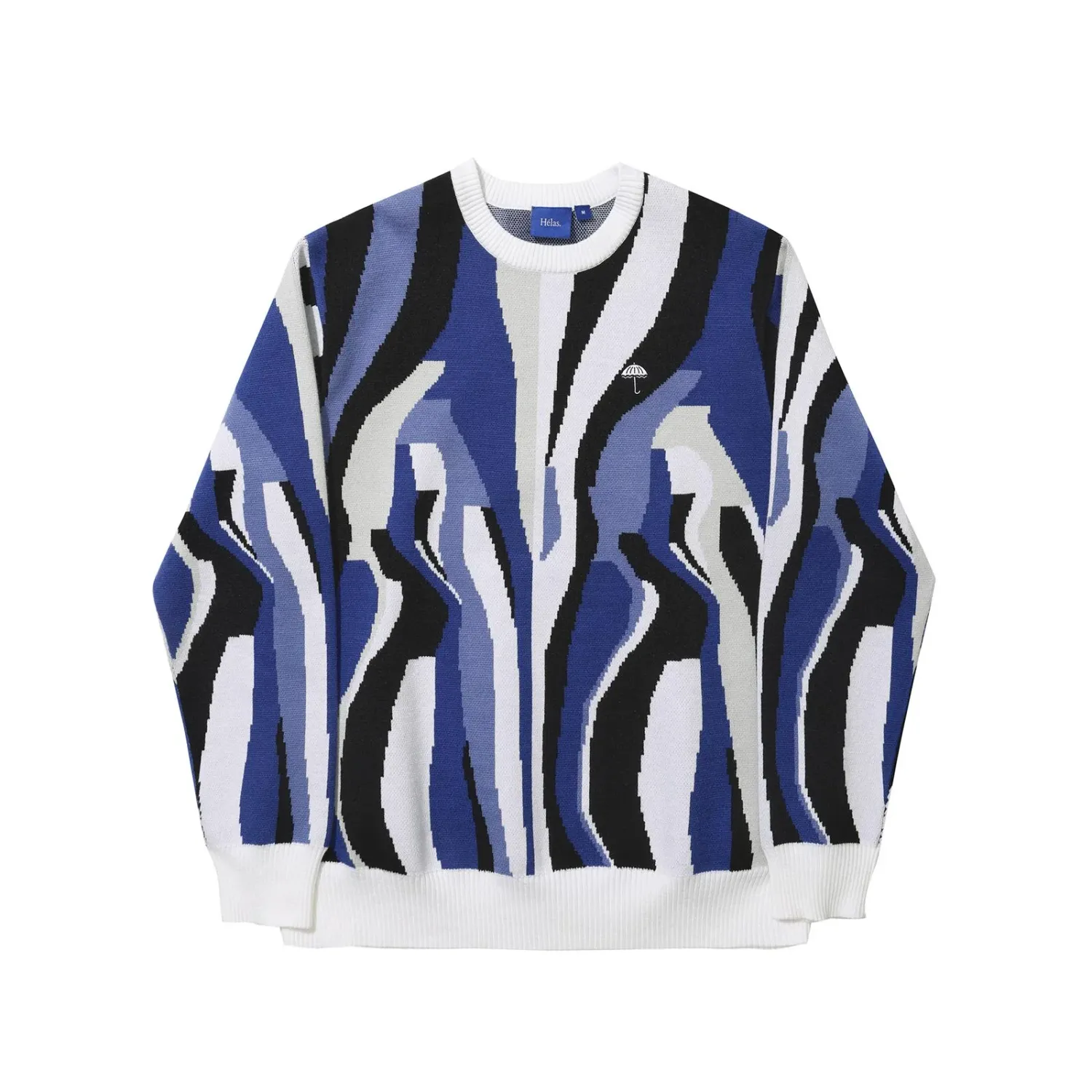 HÉLAS IRREEL CREWNECK KNIT BLUE MULTICO