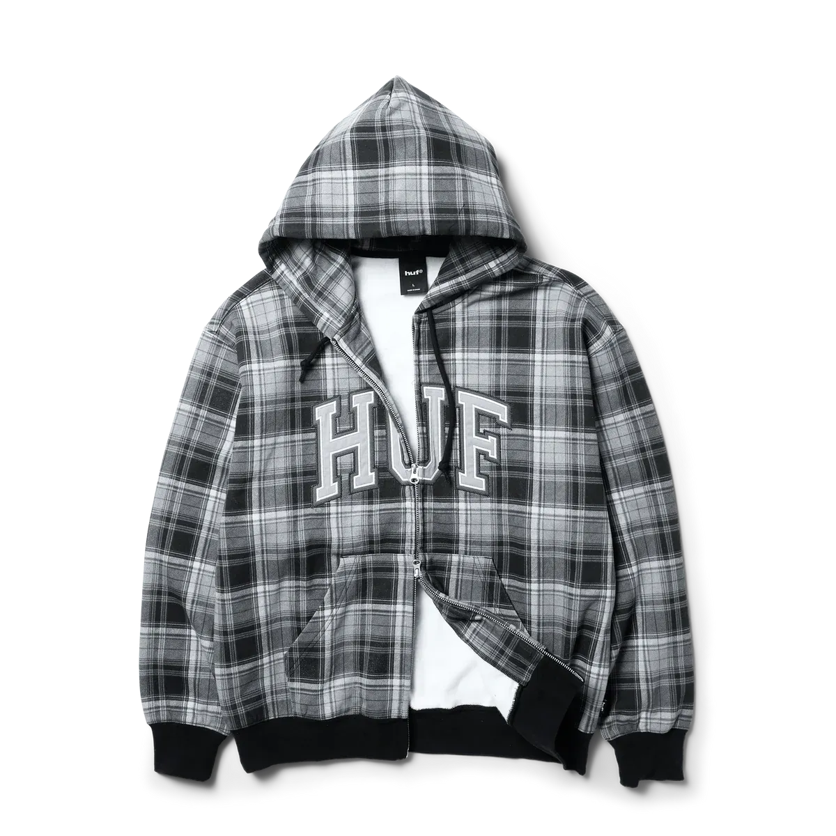 HUF ARCH PLAID FULL-ZIP HEAVYWEIGHT HOODIE