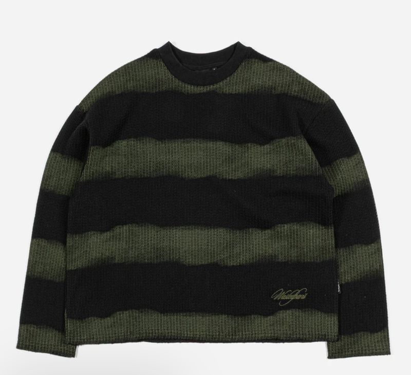 WASTED CREWNECK SCRIPT STRIPED
