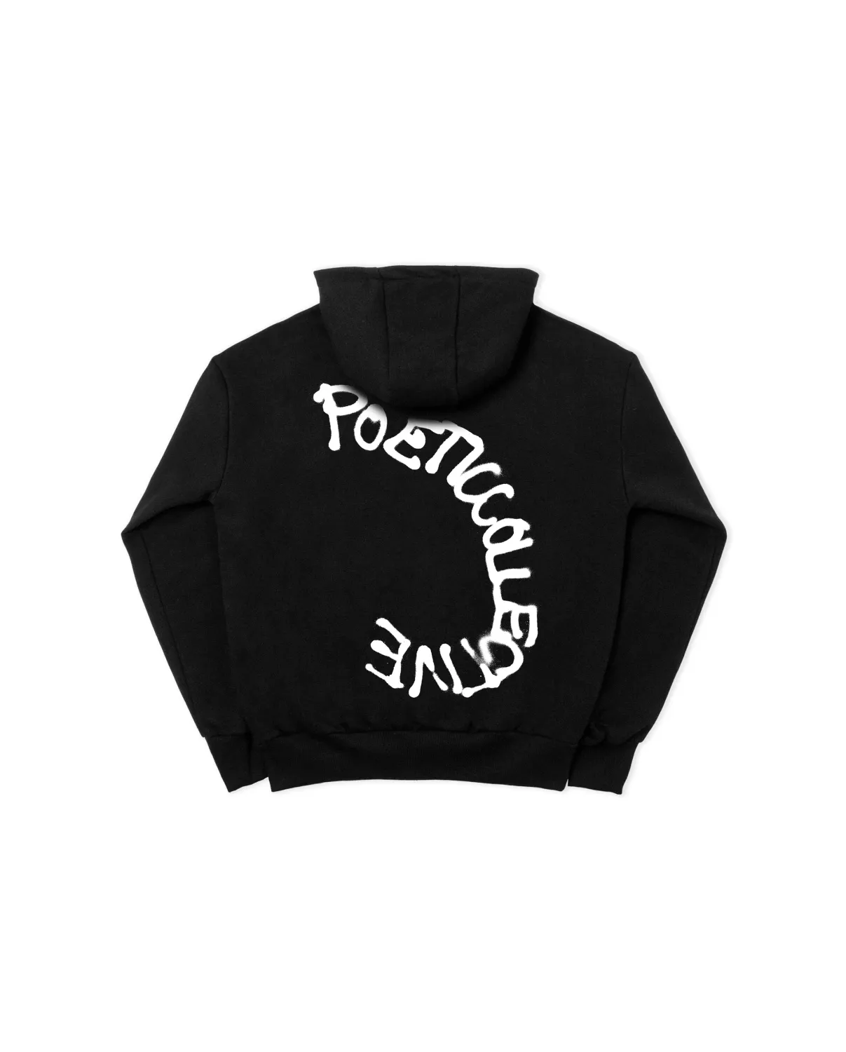 POETIC COLLECTIVE DOUBLE ZIP SPRAY HOODIE - BLACK