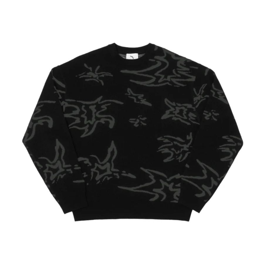 POETIC COLLECTIVE NOCTURNAL KNIT CREWNECK - BLACK