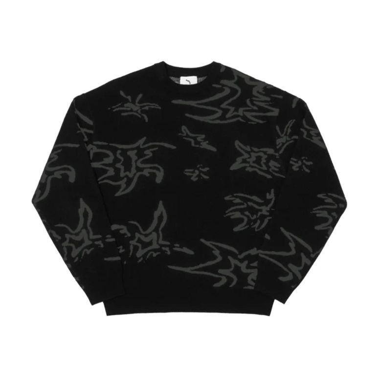 POETIC COLLECTIVE NOCTURNAL KNIT CREWNECK - BLACK