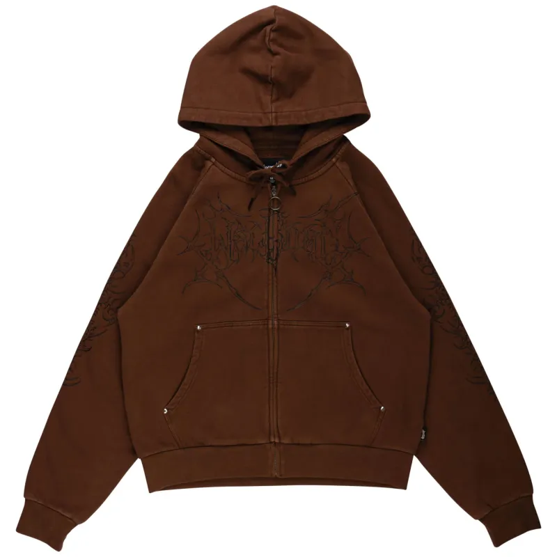WELCOME GRAPPLE CROPPED ZIP HOODIE