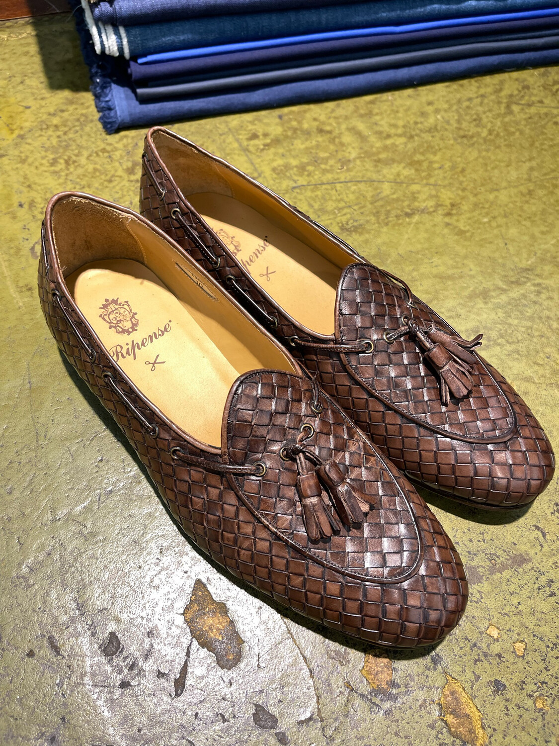 Classichina mocassino intrecciato con Tassel