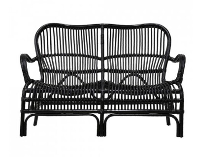 FURNITURE - RATTAN 2 SEATER BLACK FURNITURE - RATTAN 2 SEATER BLACK