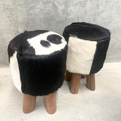 FURNITURE - RODEO STOOL BLACK & WHITE FURNITURE - RODEO STOOL BLACK & WHITE