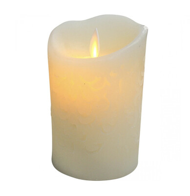 FLAMELESS CANDLE CARVED SMALL