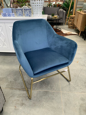 FURNITURE - VELVET ARMCHAIR BLUE FURNITURE - VELVET ARMCHAIR BLUE