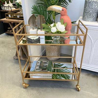 LUXE GOLD DRINKS TROLLEY