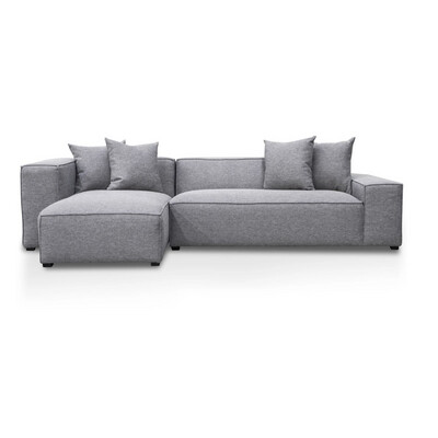 LEFT CHAISE 3 SEATER SOFA GREY