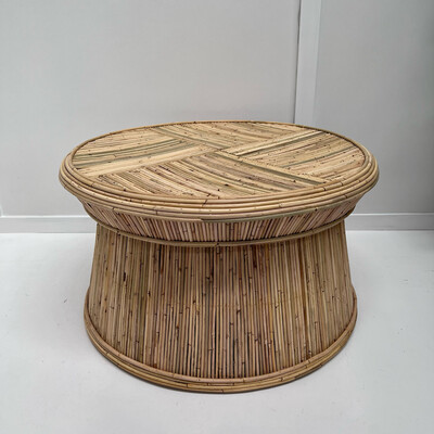 ROUND RATTAN COFFEE TABLE