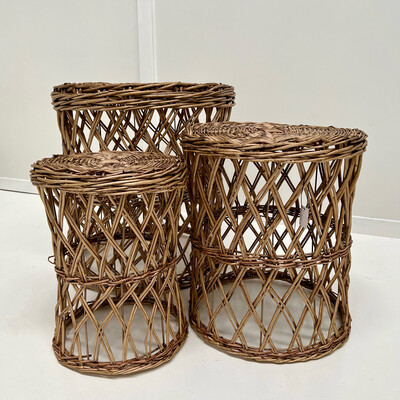 NATURAL WILLOW TABLE SET/3