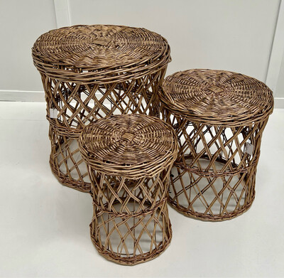 NATURAL WILLOW TABLE SET/3