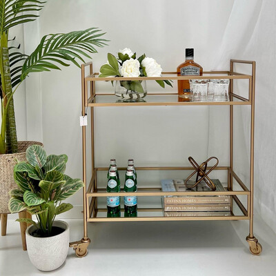 LUXE GOLD DRINKS TROLLEY