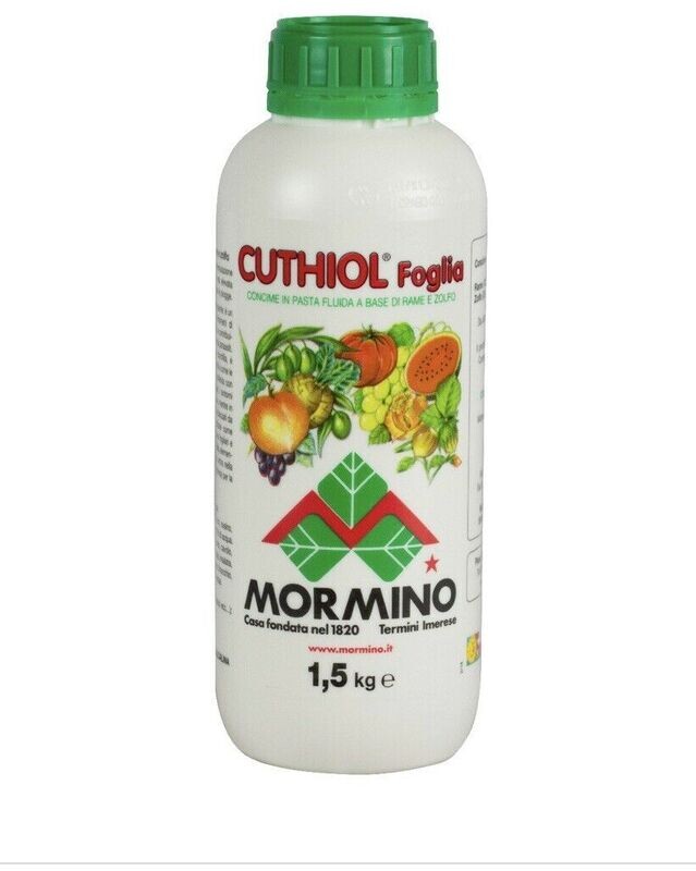 CUTHIOL foglia MORMINO - RAME E ZOLFO LIQUIDO, 1,5 KG, FUNGICIDA PASTA FLUIDA