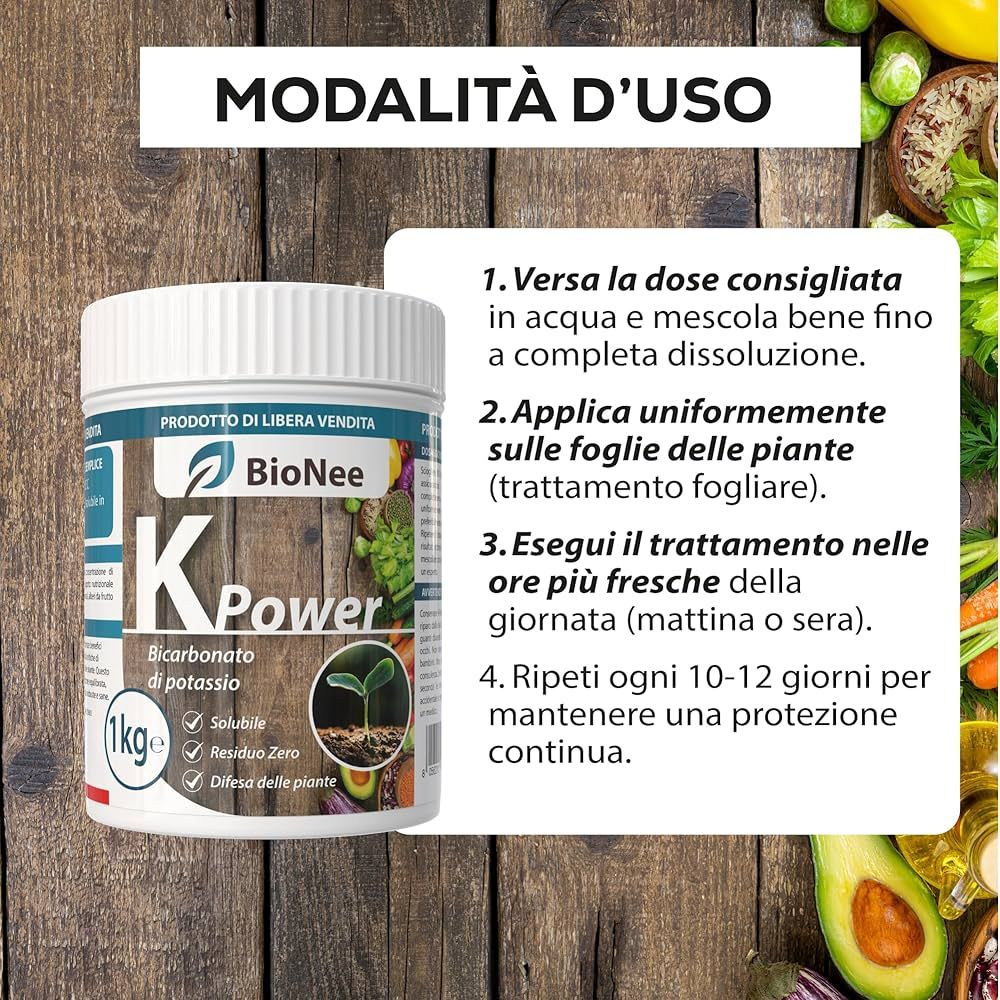Bicarbonato di Potassio BioNee Kpower - Fertilizzante Antifungino - KG.1 Bicarbonato di Potassio BioNee Kpower - Fertilizzante Antifungino - KG.1