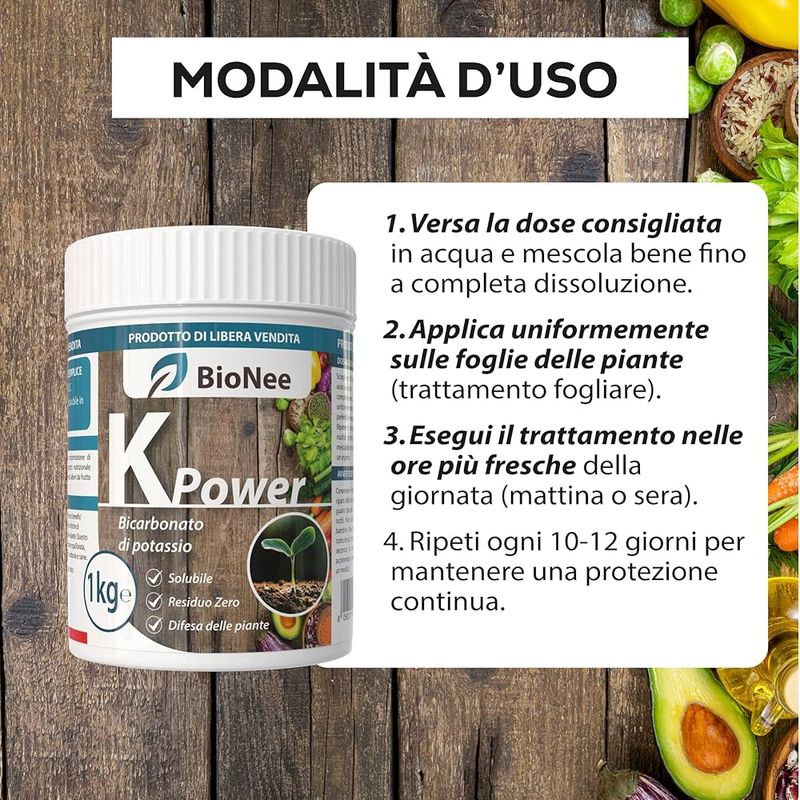 Bicarbonato di Potassio  BioNee Kpower - Fertilizzante Antifungino - KG.1