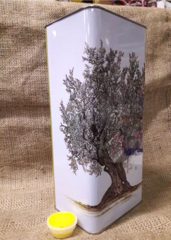 Lattina lt.3 serigrafata con tappo (confezione da 12 pz.) 60x27x27 h