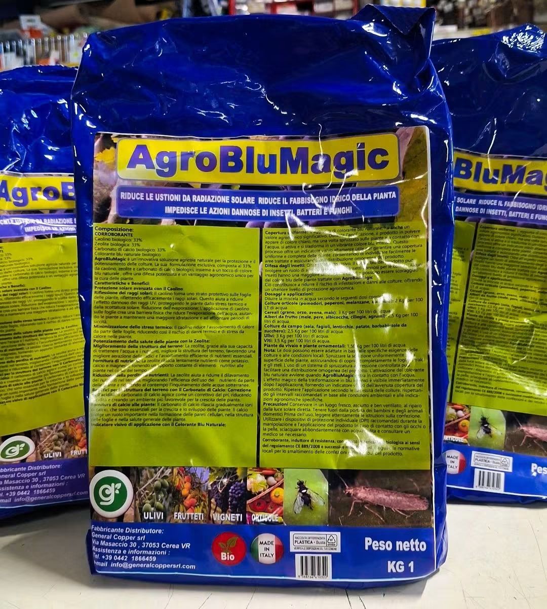 AGROBLUMAGIC 1 kg -caolino zeolite carbonato di calcio AGROBLUMAGIC 1 kg -caolino zeolite carbonato di calcio