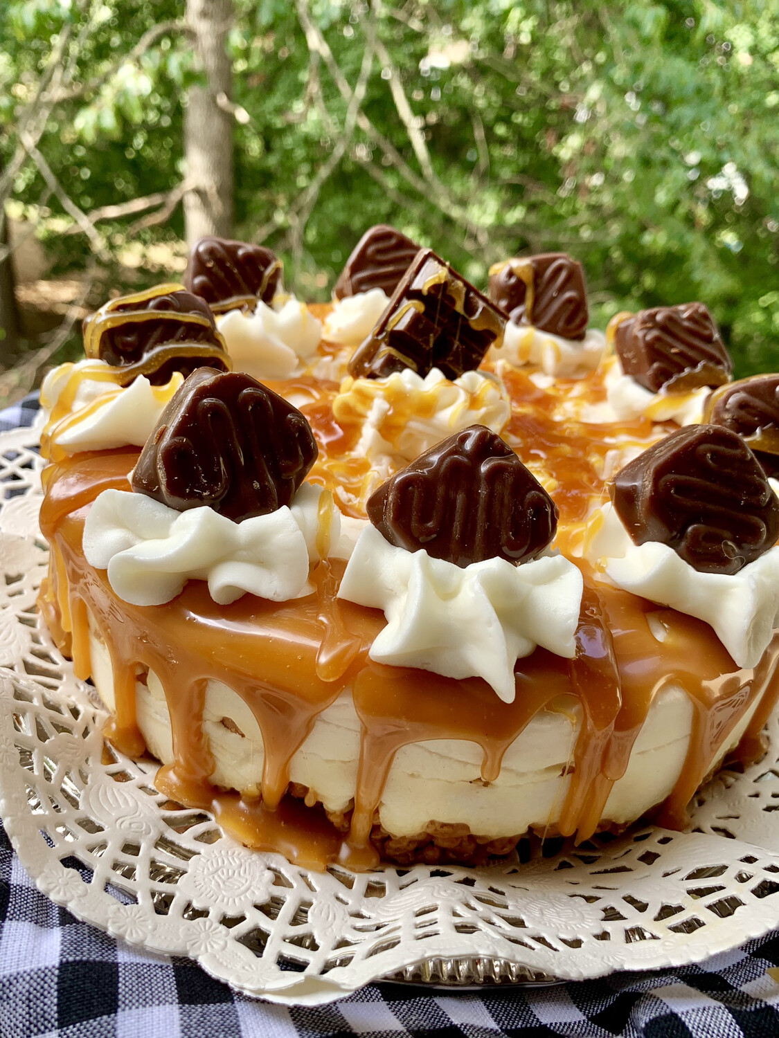 Caramel &amp; Chocolate Confections Cheesecake Bakery Cafe Candle Mother’s Day Gift Fake Food Hostess Birthday Gift Idea Real Estate Listing Staging Prop prop New Home Closing Gift Housewarming