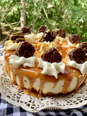 Caramel &amp; Chocolate Confections Cheesecake Bakery Cafe Candle Mother’s Day Gift Fake Food Hostess Birthday Gift Idea Real Estate Listing Staging Prop prop New Home Closing Gift Housewarming