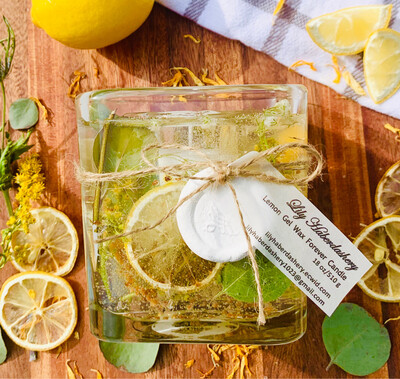 Dried Lemon or Dried Orange Gel Wax Forever Candle Holder Hostess Gift Idea Prop Decor  Tier Tray Idea No Wick Tea Party Centerpiece Votive Tea Light Holder