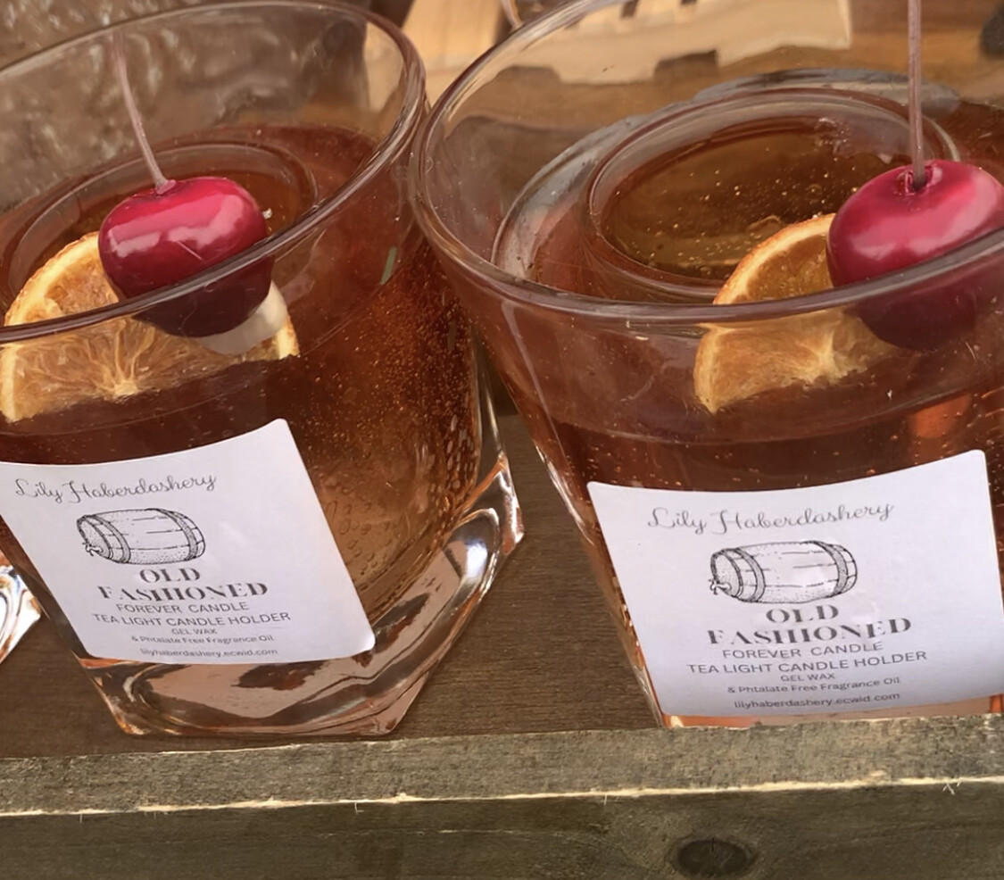 NO WICK Old Fashioned|Bourbon Whiskey Cocktail *TEA LIGHT HOLDER* Bourbon Tasting Event Best Gift Favorite Bar Prop Birthday Groomsmen Proposal Gift Idea Collection Novelty Mocktail Brewery Restauran