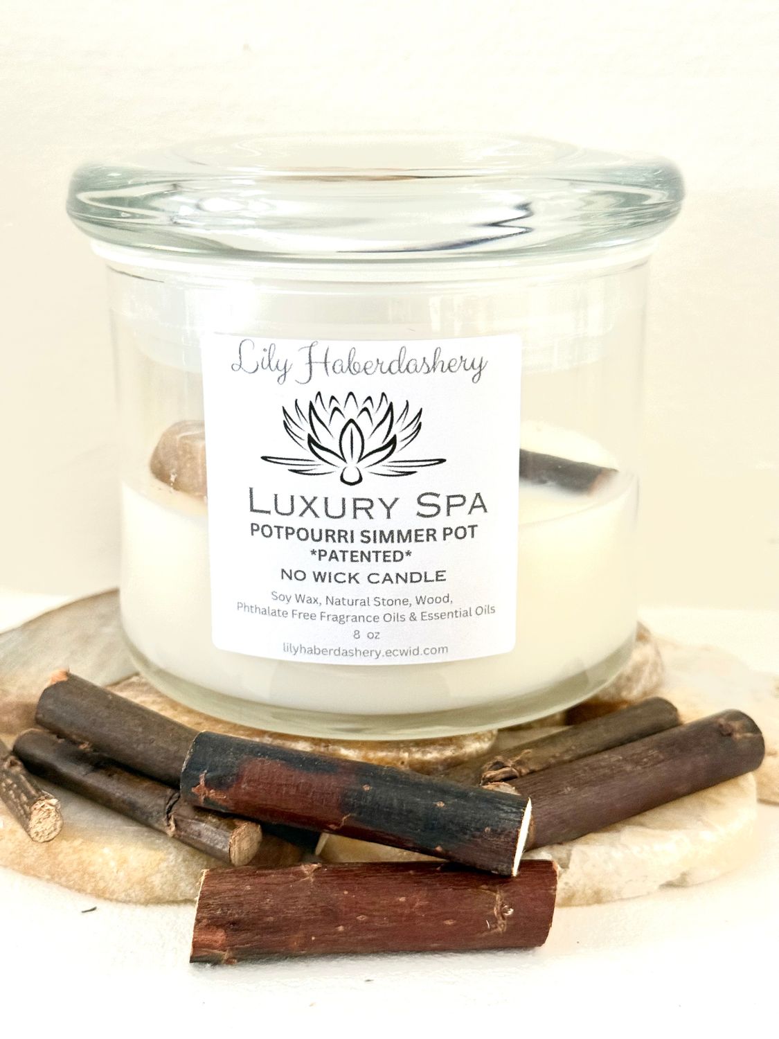*PATENDED* Exclusive to Lily Haberdashery Only! - 100% Soy Wax Potpourri Infused Simmer Pot Candle Wax Melt|Ultra Concentrated Scent|Long Lasting|No Stove|No Fade|No Mold|No Wick|No Fire 10oz