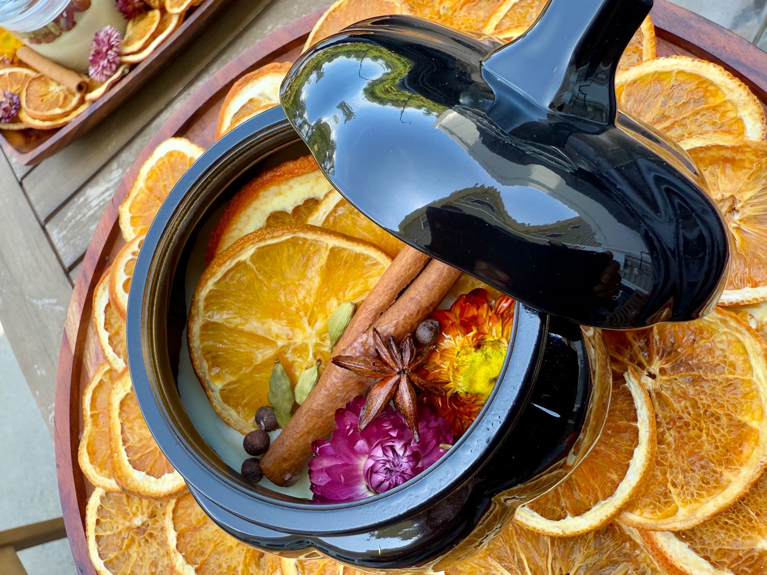 Masala Chai Black Glass Pumpkin Potpourri PATENDED Simmer Pot 12 oz (LIMITED QUANTITIES)