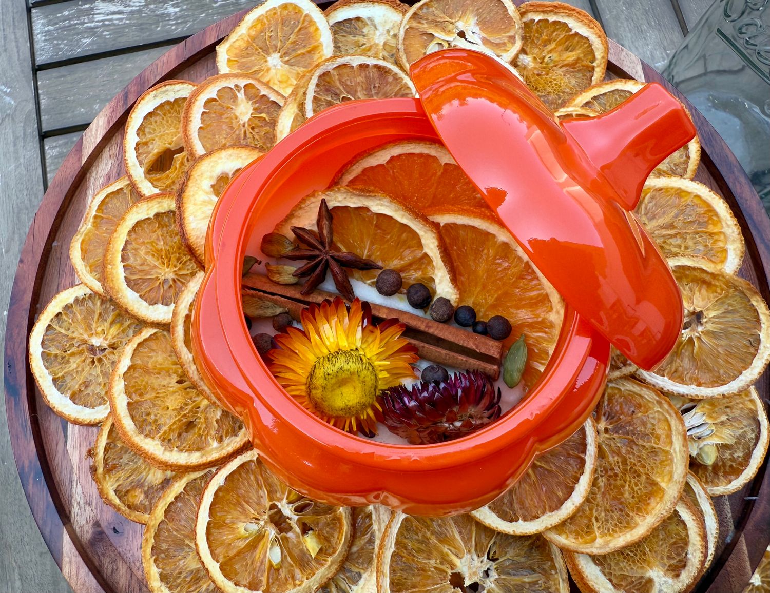 Masala Chai Orange Glass Pumpkin Potpourri PATENDED Simmer Pot 12 oz (LIMITED QUANTITIES)